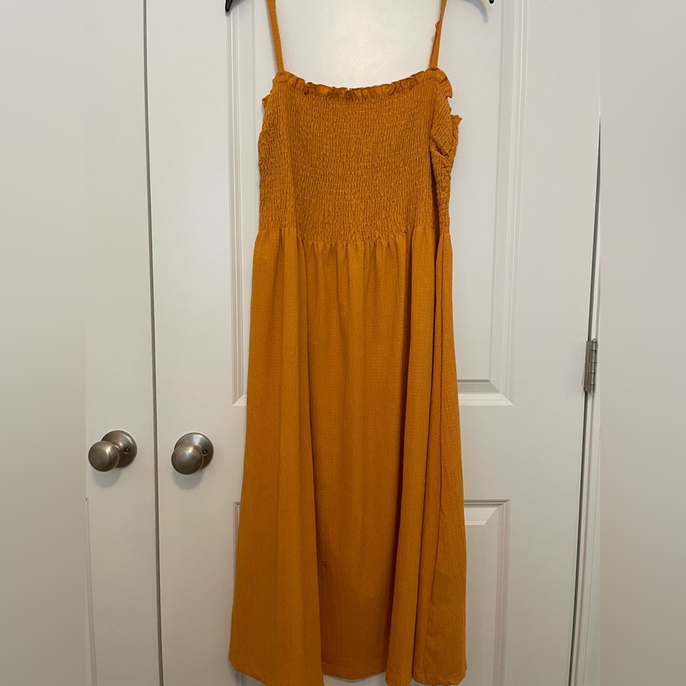 Spaghetti strap mustard H&M dress
